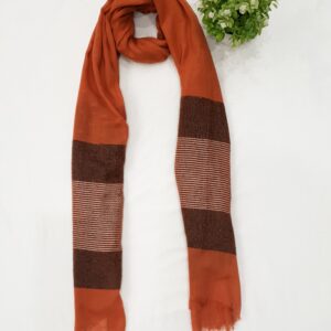Orange Brown - Lining Zari Design Stole | Elegant & Lightweight | 70" x 30"