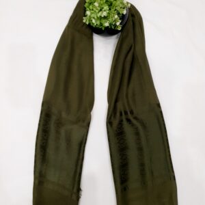 Bile Green - Lowee Stole | Soft Fabric | 70" x 30" | Net-Look Margin & Lowee Signature Strip