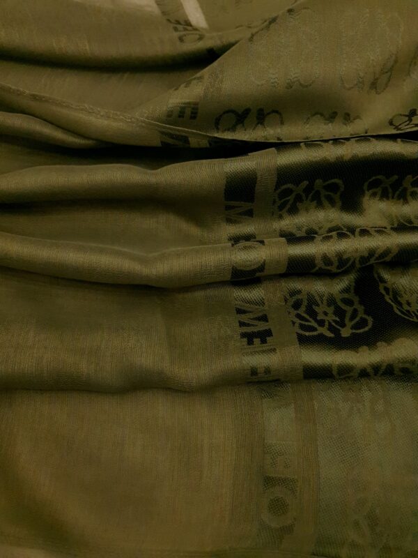 Bile Green - Lowee Stole | Soft Fabric | 70" x 30" | Net-Look Margin & Lowee Signature Strip - Image 3