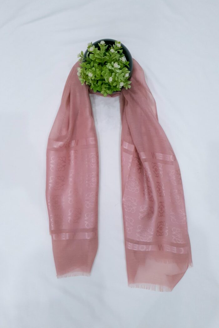 Dark Pink - Lowee Stole | Soft Fabric | 70" x 30" | Net-Look Margin & Lowee Signature Strip