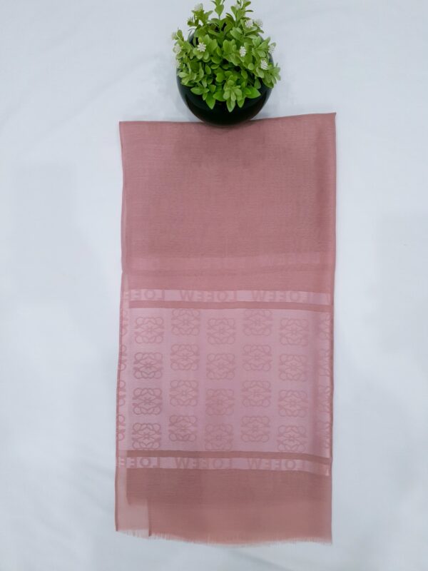 Dark Pink - Lowee Stole | Soft Fabric | 70" x 30" | Net-Look Margin & Lowee Signature Strip - Image 2