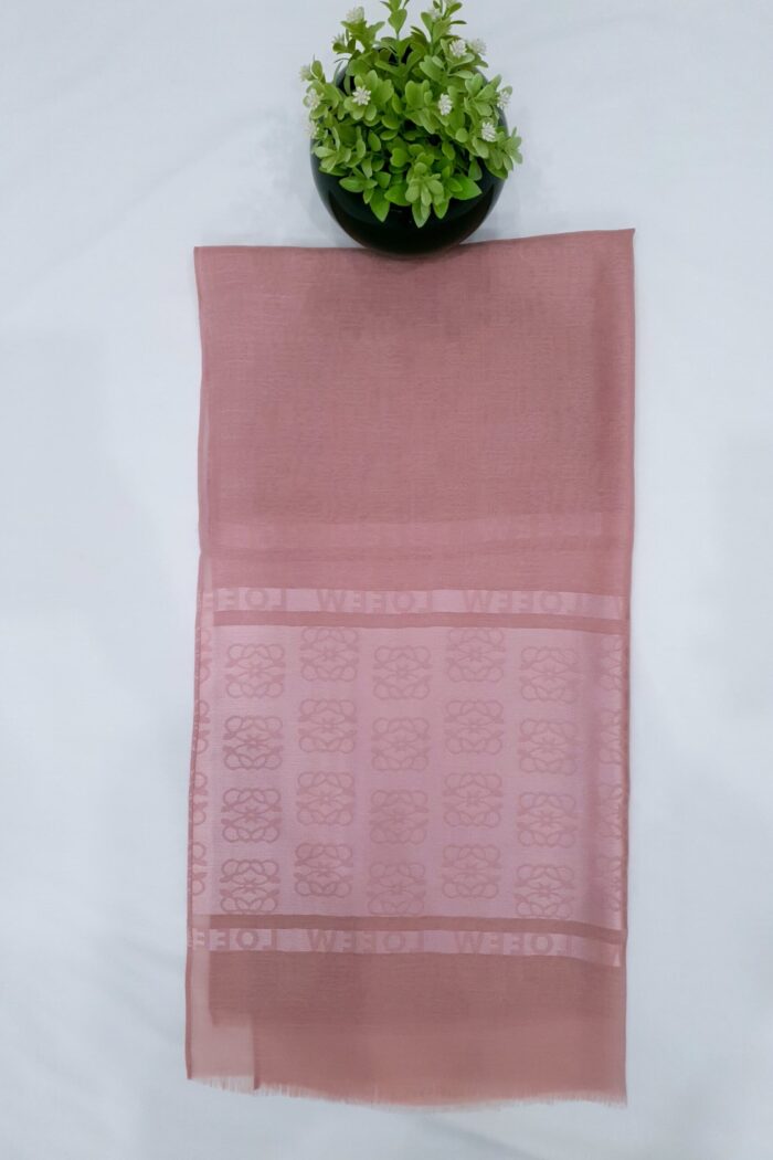 Alternative view of Dark Pink - Lowee Stole | Soft Fabric | 70" x 30" | Net-Look Margin & Lowee Signature Strip