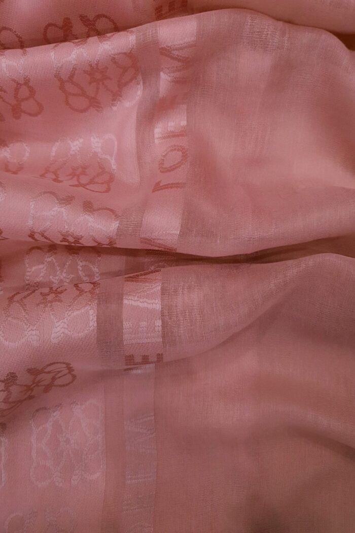 Dark Pink - Lowee Stole | Soft Fabric | 70" x 30" | Net-Look Margin & Lowee Signature Strip - Image 3