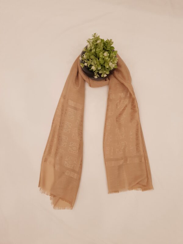 Dark Skin - Lowee Stole | Soft Fabric | 70" x 30" | Net-Look Margin & Lowee Signature Strip