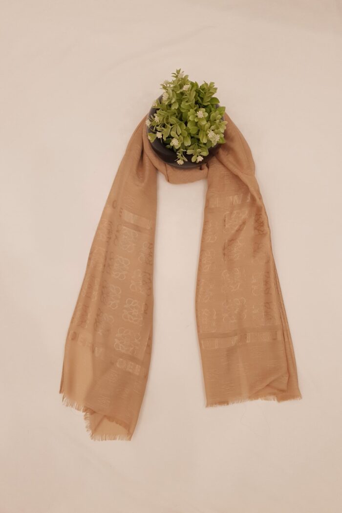 Dark Skin - Lowee Stole | Soft Fabric | 70" x 30" | Net-Look Margin & Lowee Signature Strip