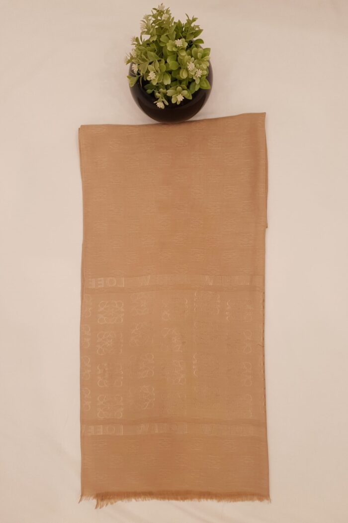 Alternative view of Dark Skin - Lowee Stole | Soft Fabric | 70" x 30" | Net-Look Margin & Lowee Signature Strip
