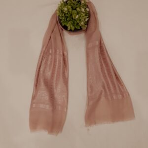Light Pink - Lowee Stole | Soft Fabric | 70" x 30" | Net-Look Margin & Lowee Signature Strip
