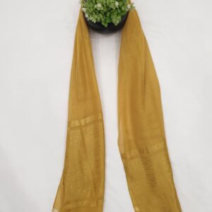 Mustard - Lowee Stole | Soft Fabric | 70" x 30" | Net-Look Margin & Lowee Signature Strip