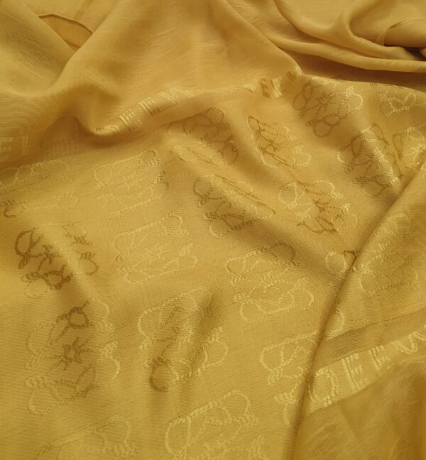Mustard - Lowee Stole | Soft Fabric | 70" x 30" | Net-Look Margin & Lowee Signature Strip - Image 3