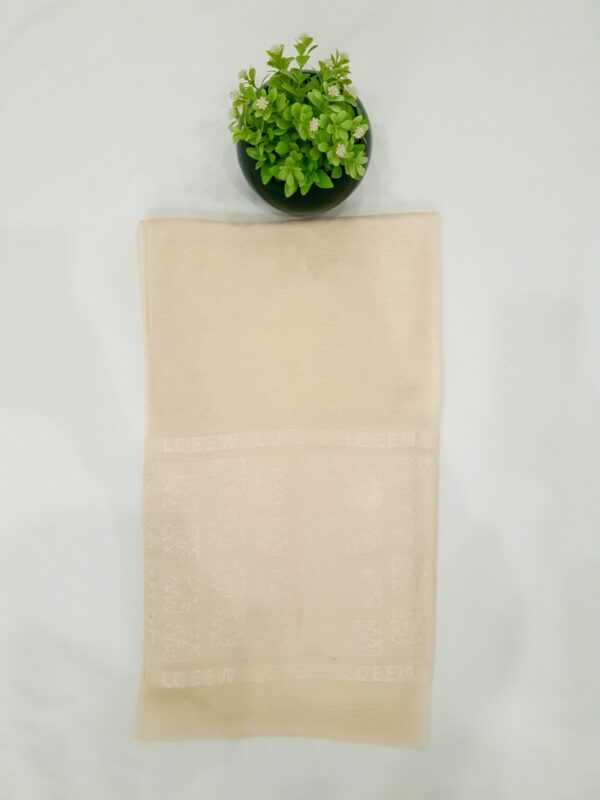 Off White - Lowee Stole | Soft Fabric | 70" x 30" | Net-Look Margin & Lowee Signature Strip - Image 2