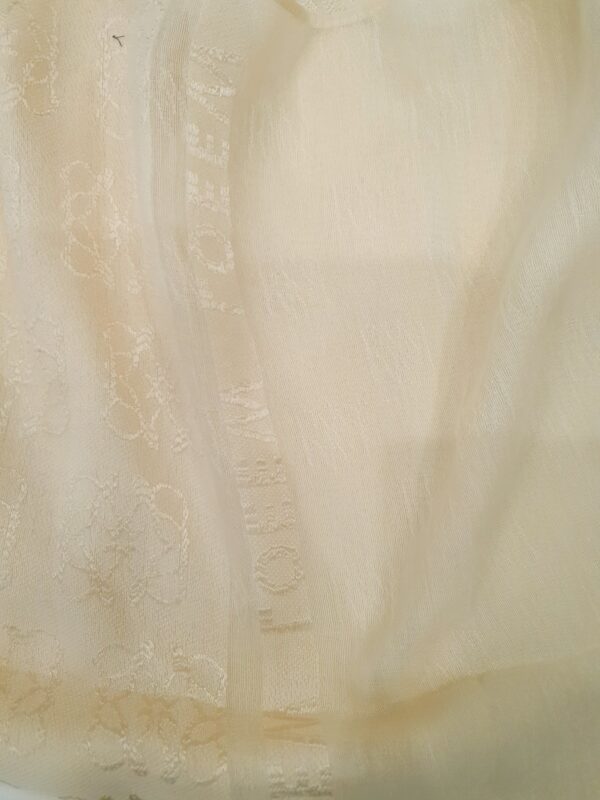 Off White - Lowee Stole | Soft Fabric | 70" x 30" | Net-Look Margin & Lowee Signature Strip - Image 3