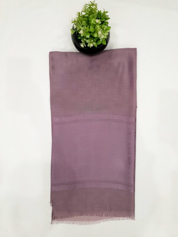 Purple - Lowee Stole | Soft Fabric | 70" x 30" | Net-Look Margin & Lowee Signature Strip - Image 2