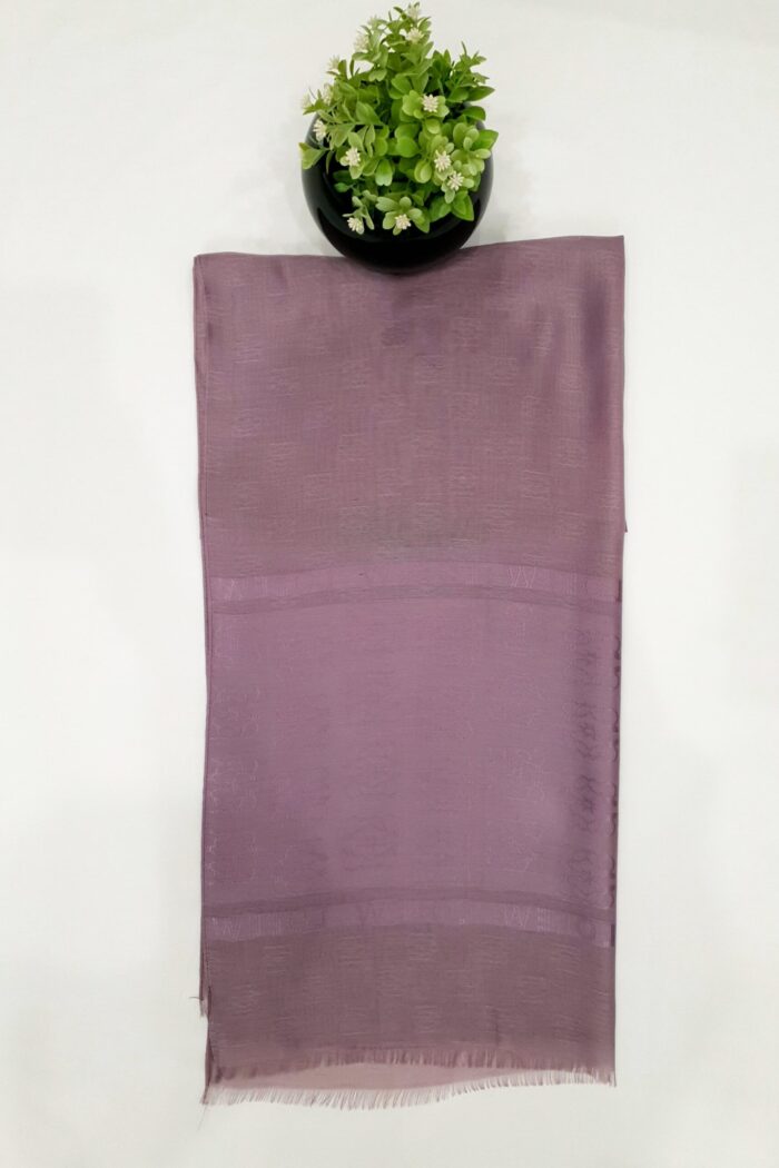 Alternative view of Purple - Lowee Stole | Soft Fabric | 70" x 30" | Net-Look Margin & Lowee Signature Strip