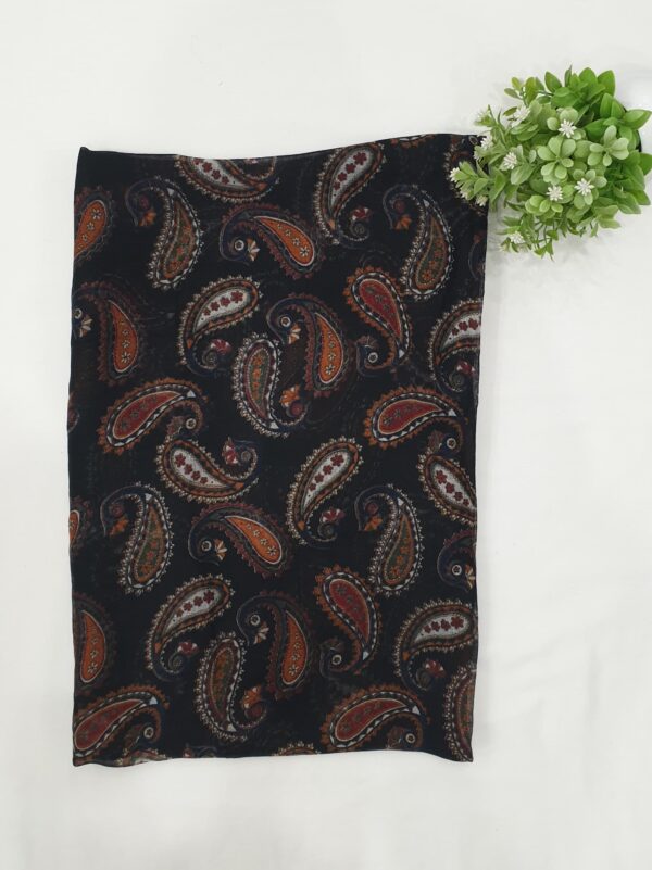 Black - Soft Paisley Print Stole | 70"x19"