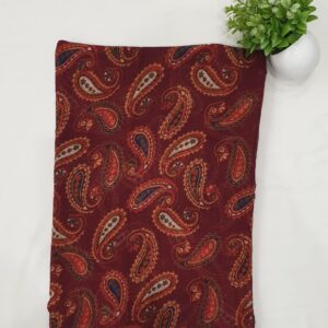 Dark Red - Soft Paisley Print Stole | 70"x19"