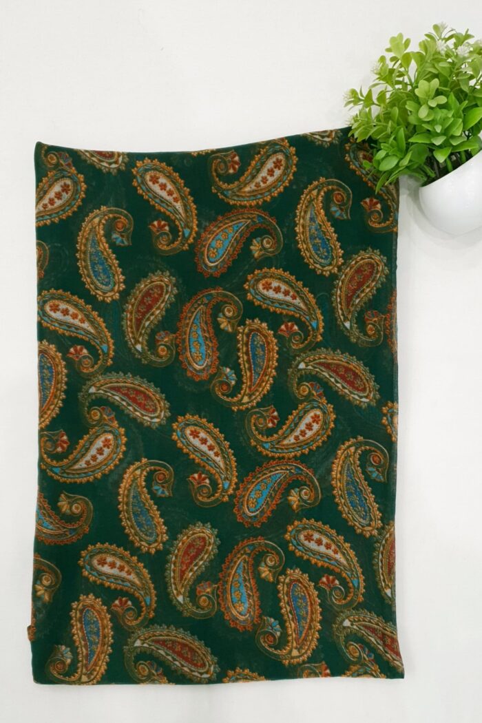 Green - Soft Paisley Print Stole | 70"x19"