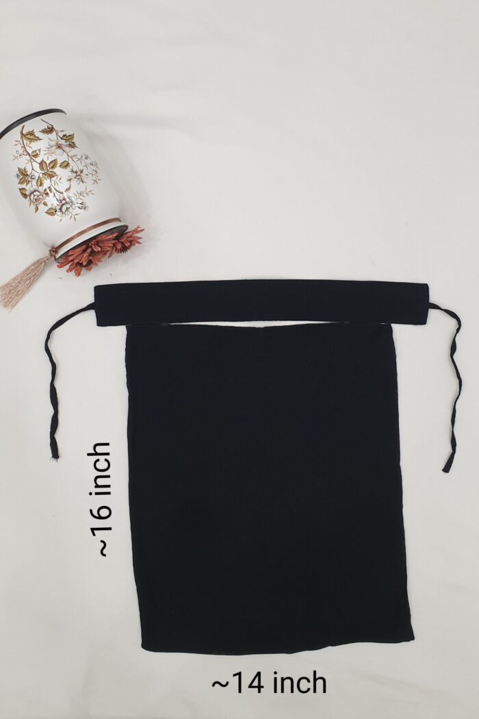 Alternative view of Black Saudi Niqabi - Single Layer with Buckram (Forehead Support)