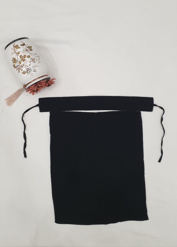Black Saudi Niqabi - Single Layer with Buckram (Forehead Support)
