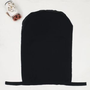 Black Saudi Niqabi - Triple-Layer without Buckram - Malai Georgette