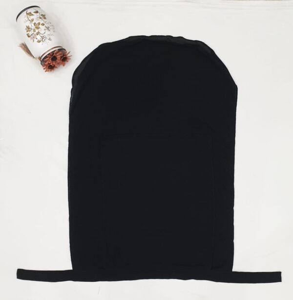 Black Saudi Dori Niqabi – Malai Georgette | Two Varieties - Image 3