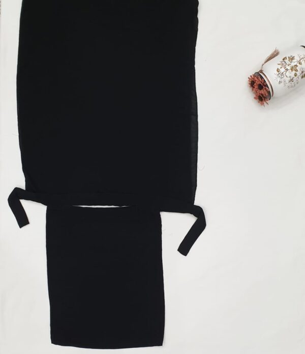 Black Saudi Dori Niqabi – Malai Georgette | Two Varieties - Image 4