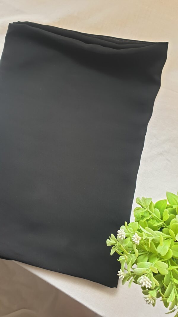 Black - Georgette Plain Scarf