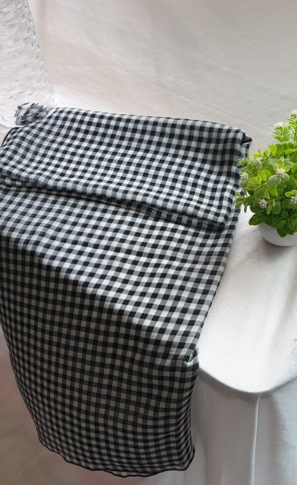 Black Check - Printed Scarf