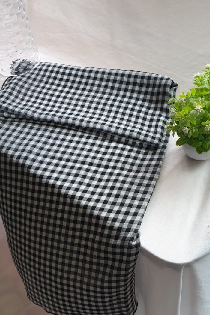 Black Check - Printed Scarf