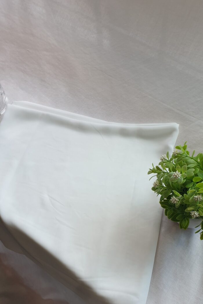 White - Georgette Plain Scarf