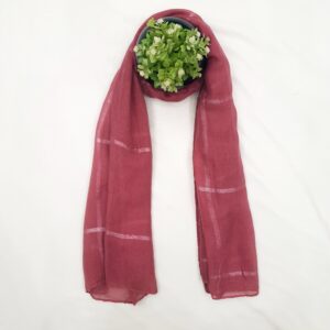 Dark Pink - Shining Box Stole | Soft Fabric | 70" x 30" | Golden Glitter Box Design