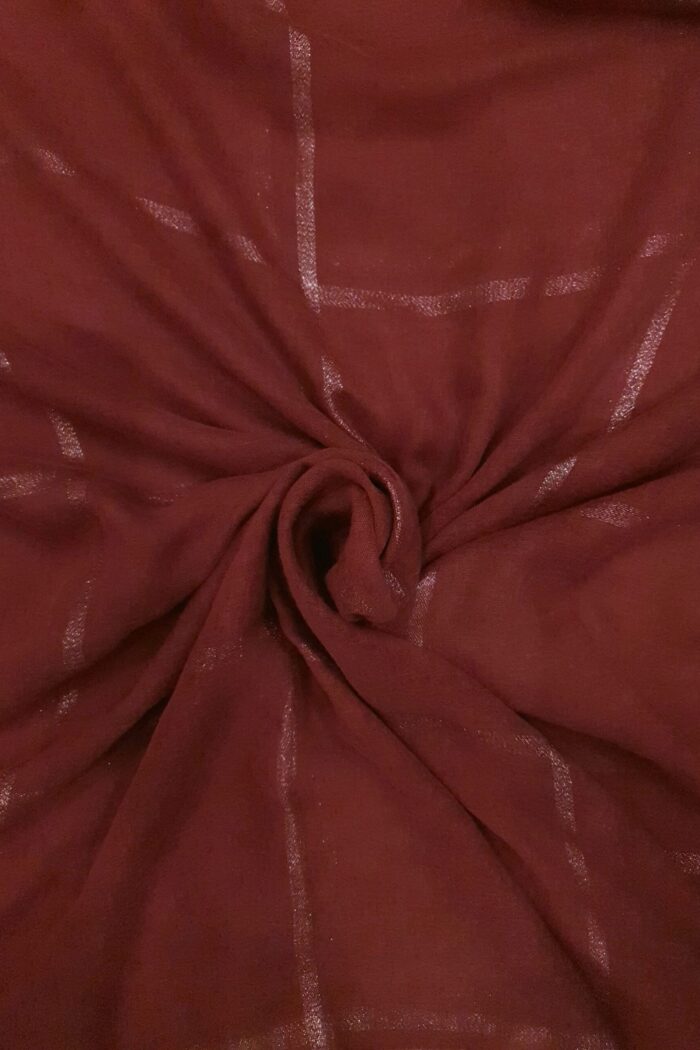 Dark Pink - Shining Box Stole | Soft Fabric | 70" x 30" | Golden Glitter Box Design - Image 3