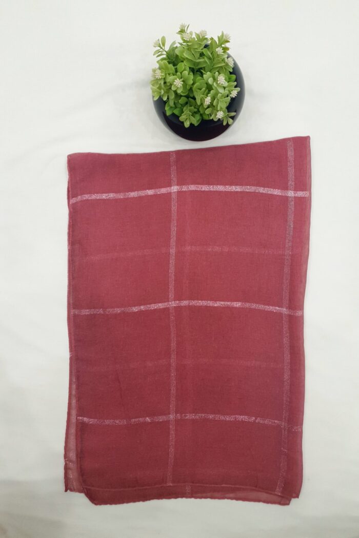 Alternative view of Dark Pink - Shining Box Stole | Soft Fabric | 70" x 30" | Golden Glitter Box Design