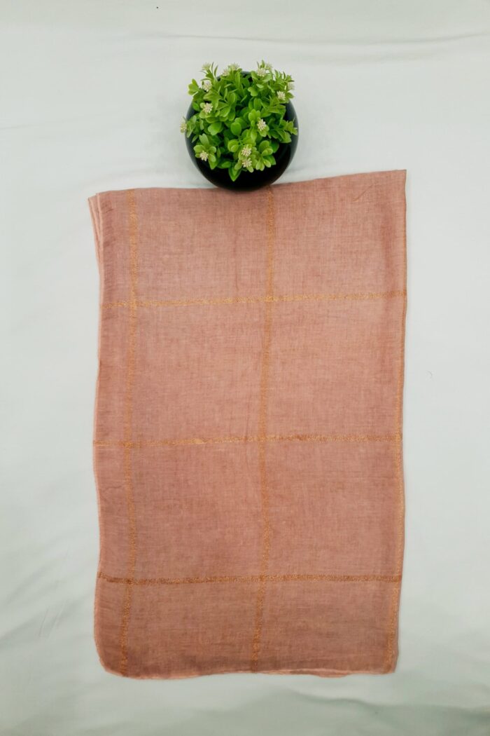 Alternative view of Light Pink - Shining Box Stole | Soft Fabric | 70" x 30" | Golden Glitter Box Design