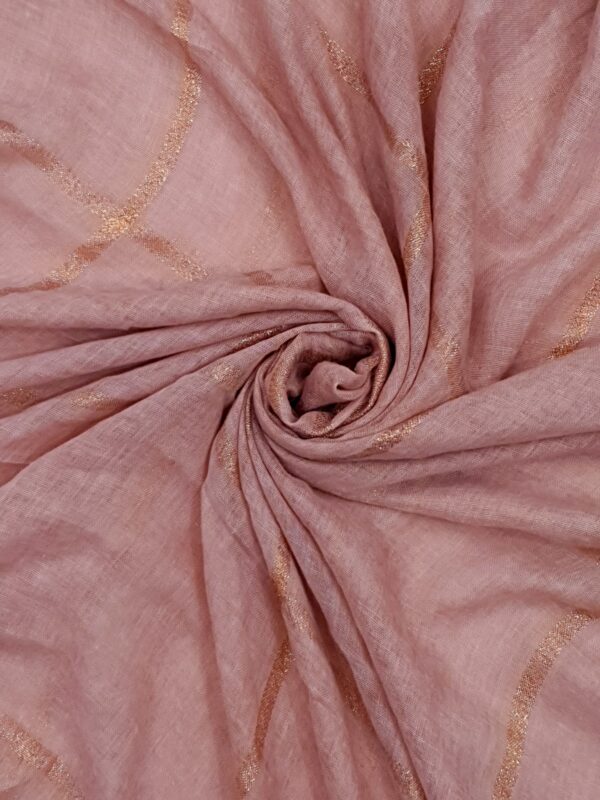 Light Pink - Shining Box Stole | Soft Fabric | 70" x 30" | Golden Glitter Box Design - Image 3