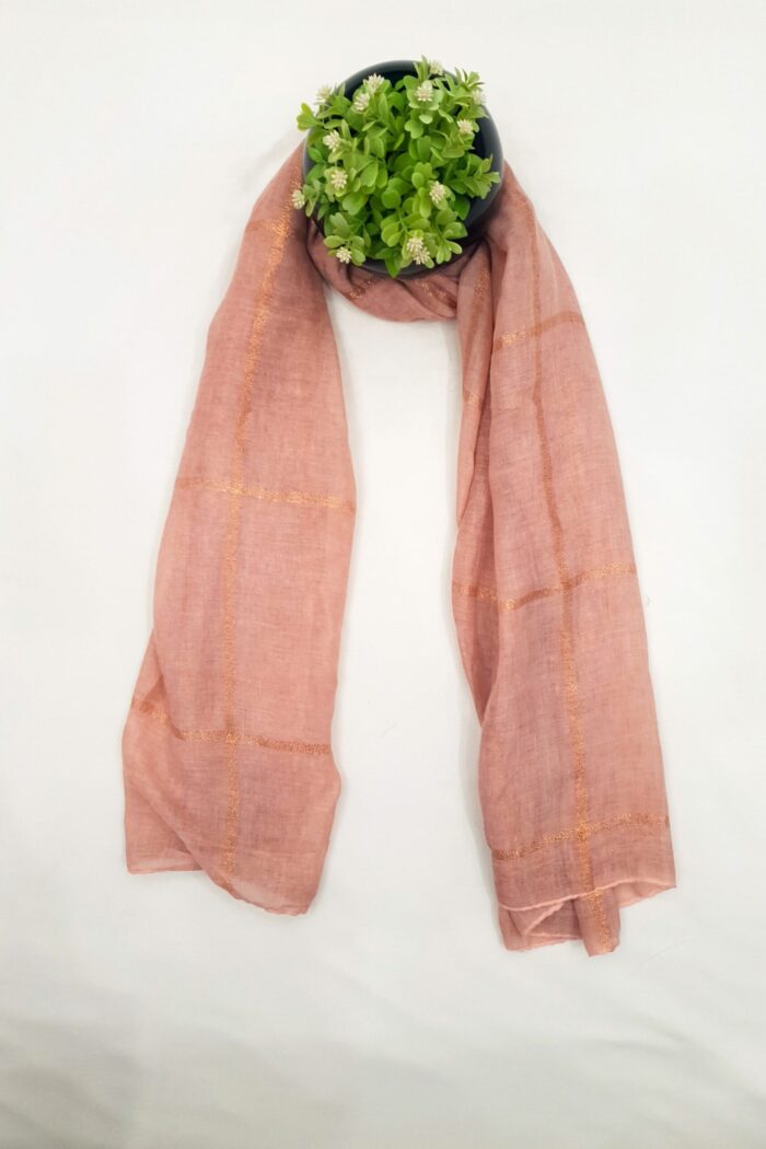 Alternative view of Multi Colour - Shining Box Stole | Soft Fabric | 70" x 30" | Glittered Golden Box Border Design