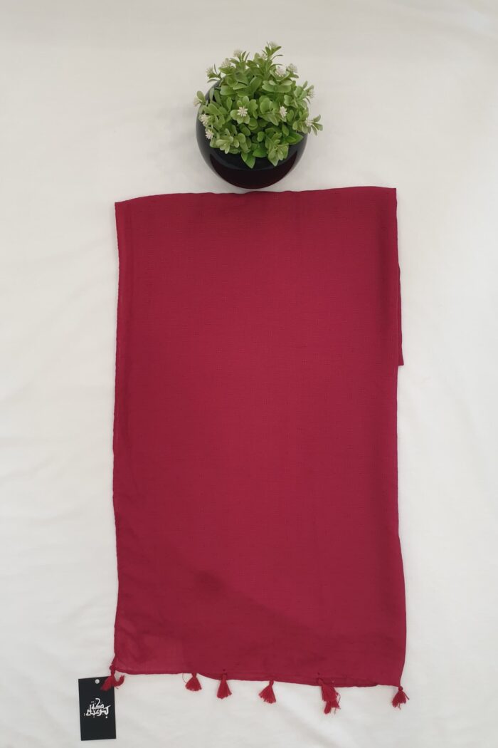 Alternative view of Multi Colour - Tarkashi Stole | Soft Fabric | 70" x 30" | Small Box Dot Design with Tassel Borders
