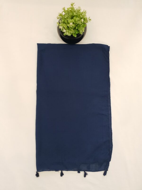 Multi Colour - Tarkashi Stole | Soft Fabric | 70" x 30" | Small Box Dot Design with Tassel Borders - Image 5