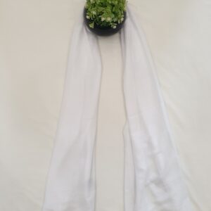 White - Tarkashi Stole | Soft Fabric | 70" x 30" | Small Box Dot Design with Tassel Borders