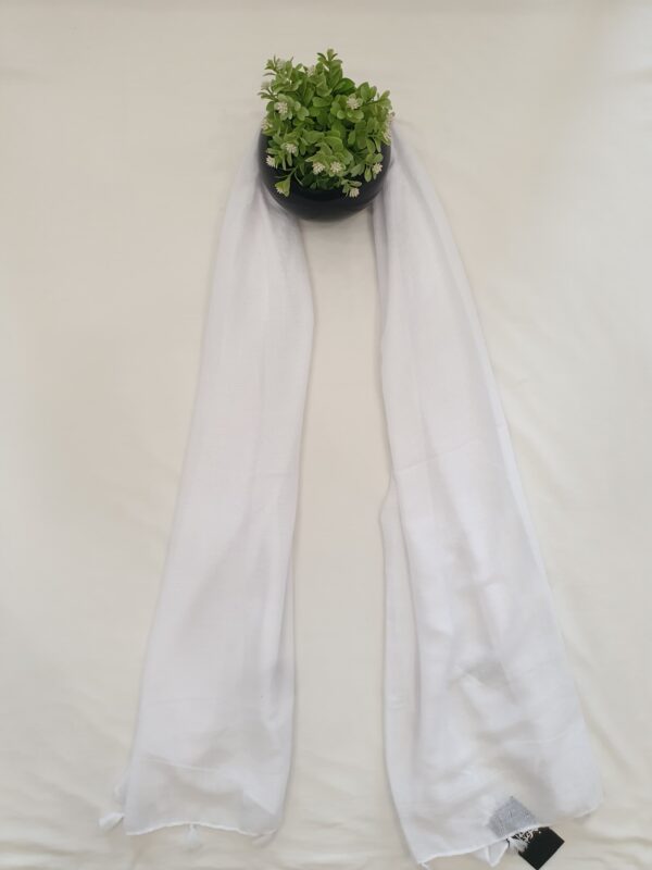 Multi Colour - Tarkashi Stole | Soft Fabric | 70" x 30" | Small Box Dot Design with Tassel Borders - Image 7