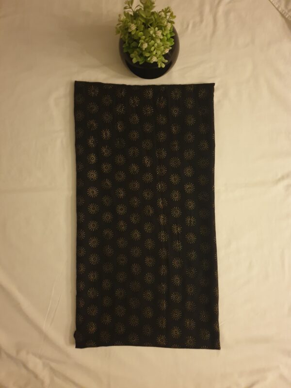 Black - Tilla Star Stole – | Soft Fabric | 70" x 30" | Golden Glitter Charm - Image 2