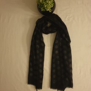 Black - Tilla Star Stole – | Soft Fabric | 70" x 30" | Golden Glitter Charm