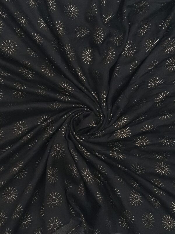 Black - Tilla Star Stole – | Soft Fabric | 70" x 30" | Golden Glitter Charm - Image 3