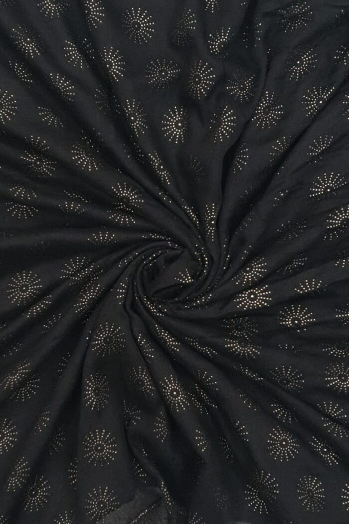 Multi colour - Tilla Star Stole | Soft Fabric | 70" x 30" | Golden Glitter Star Design (Not Woven) - Image 4