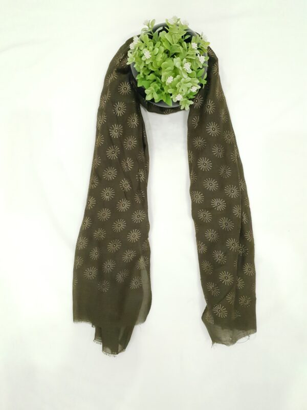 Multi colour - Tilla Star Stole | Soft Fabric | 70" x 30" | Golden Glitter Star Design (Not Woven) - Image 14