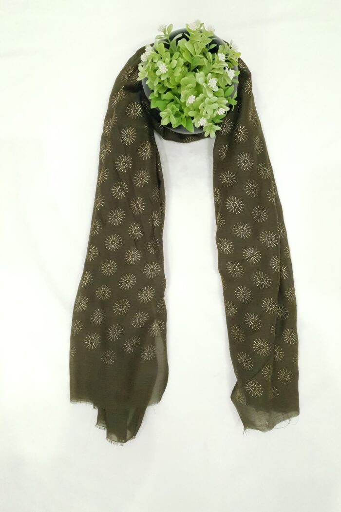 Hina - Tilla Star Stole | Soft Fabric | 70" x 30" | Golden Glitter Charm