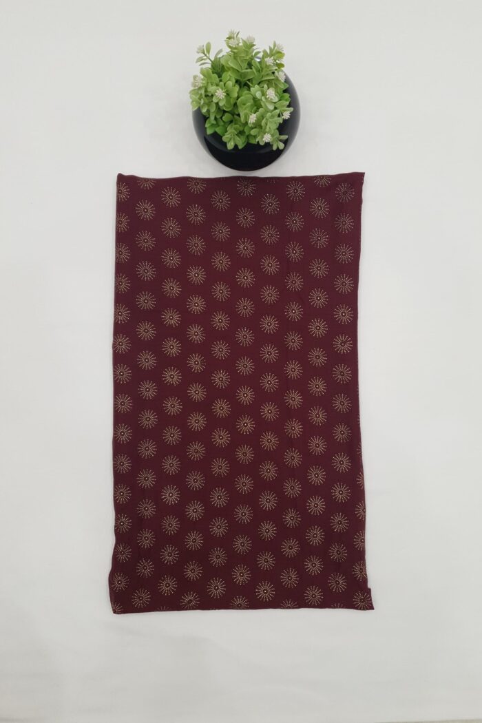 Alternative view of Maroon - Tilla Star Stole | Soft Fabric | 70" x 30" | Golden Glitter Charm