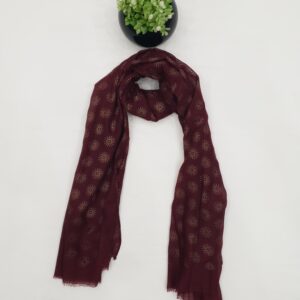 Maroon - Tilla Star Stole | Soft Fabric | 70" x 30" | Golden Glitter Charm