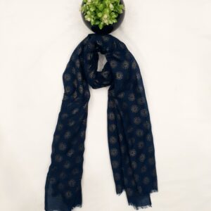 Multi colour - Tilla Star Stole | Soft Fabric | 70" x 30" | Golden Glitter Star Design (Not Woven)