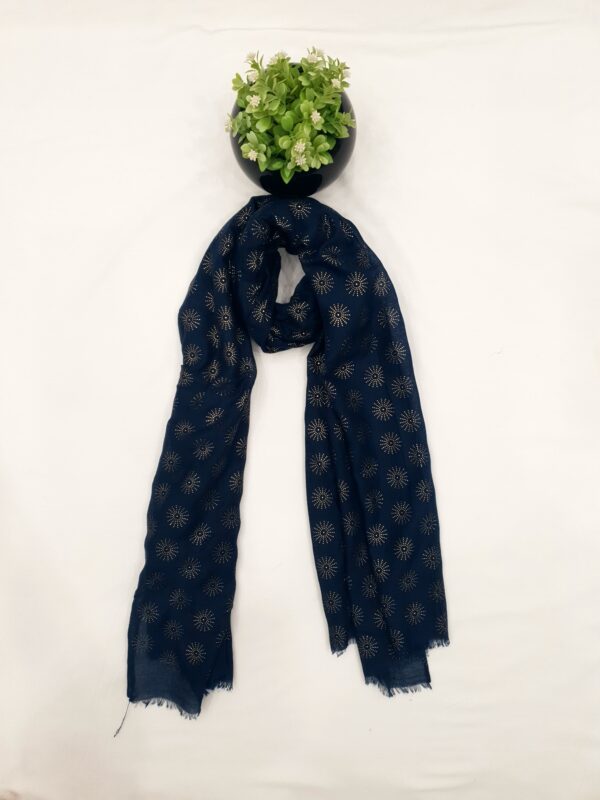 Multi colour - Tilla Star Stole | Soft Fabric | 70" x 30" | Golden Glitter Star Design (Not Woven)