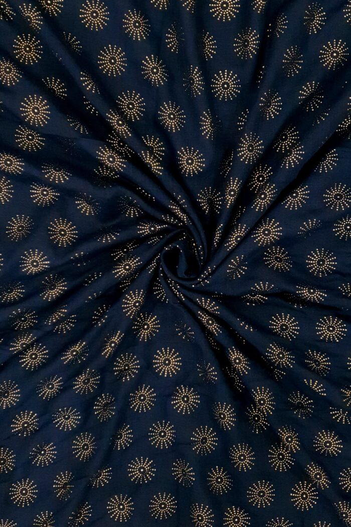 Navy Blue - Tilla Star Stole | Soft Fabric | 70" x 30" | Golden Glitter Charm - Image 3